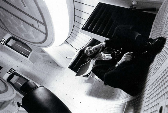 Director Stanley Kubrick on the set of 2001: A Space Odyssey