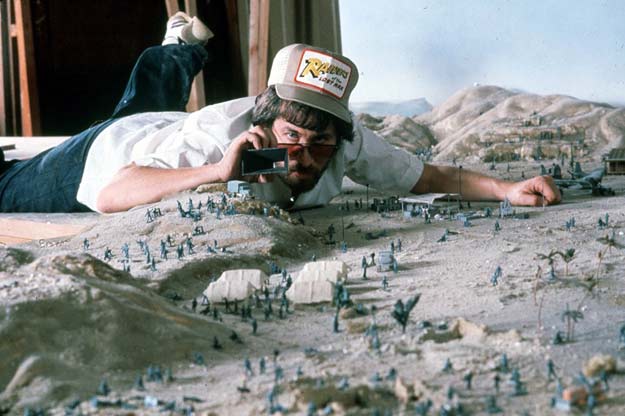 On the set of Raiders of the Lost Ark (1981)