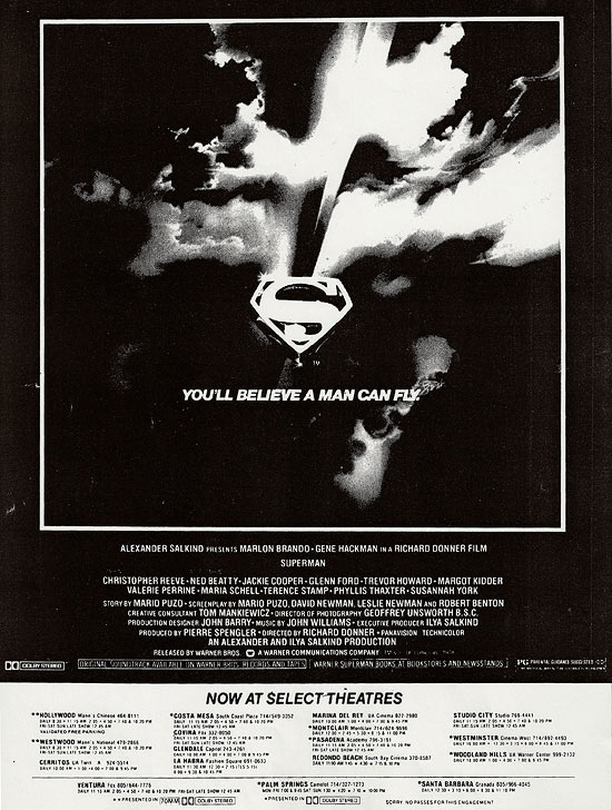 Superman ad (L.A. Times - 12.15.1978)